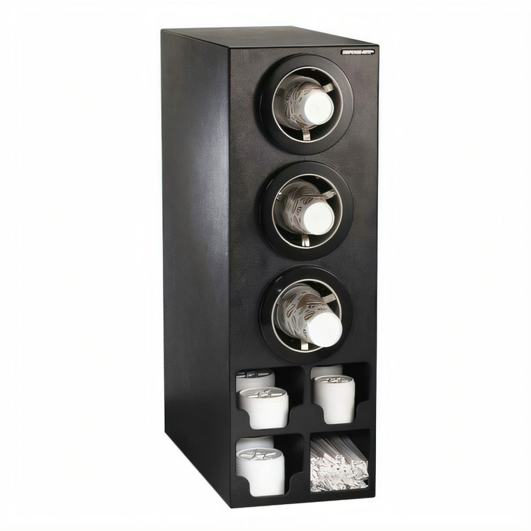 Product image #1 for Countertop Combination Cup Dispensing Cabinet with 3 Adjustable Dispensers, Lid Chutes, and Straw Organizer