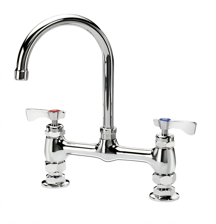 Product image #1 for Krowne Royal Series Low-Lead 8-Inch Center Raised Deck Mount Faucet with 6-Inch Gooseneck Spout