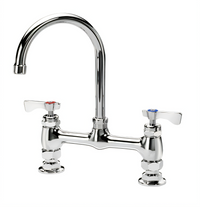 Krowne Royal Series Low-Lead 8-Inch Center Raised Deck Mount Faucet with 6-Inch Gooseneck Spout