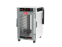 Metro HotBlox Narrow 8-Pan Pass-Thru Undercounter Insulated Holding Cabinet with Clear Front & Rear Doors