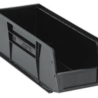 Thumbnail image #1 for Quantum QUS234BR Stacking/Hanging Storage Bin, Black, 5-1/2"W x 14-3/4"D x 5"H, Rear Hanger, Divider Slot