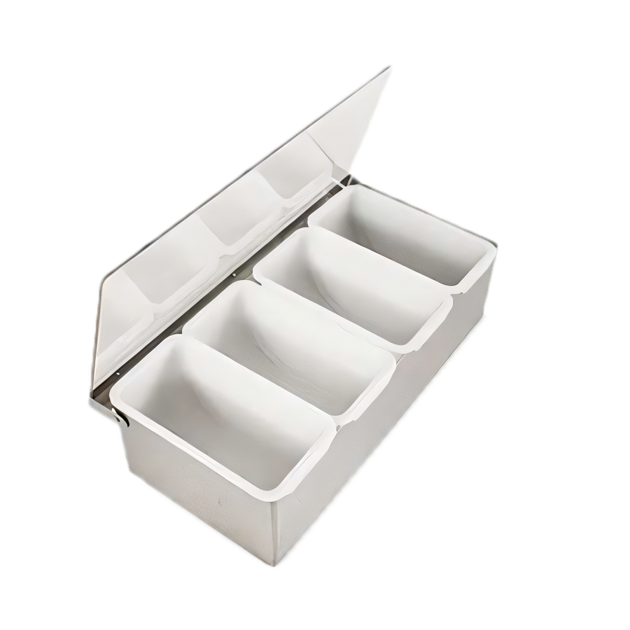 Product image #1 for Crestware 4-Compartment Box Condiment Dispenser with Inserts and Clear Plexiglas