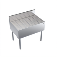 Krowne Royal Series 36-Inch Freestanding Open-Base Stainless Steel Underbar Drainboard with 6-Inch Splash