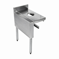 CHOICE 15-Inch W x 24-Inch D Underbar Dry Waste Chute with Left Stainless Steel Legs