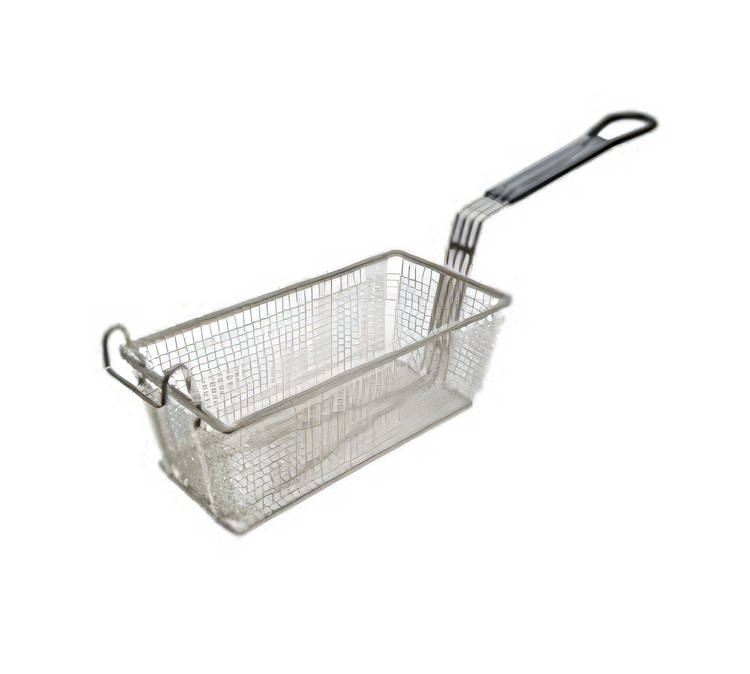 Product image #1 for Admiral Craft Nickel-Plated Steel Fry Basket with Black Coated Handle, 11 x 5-3/8 x 4-1/8 Inches