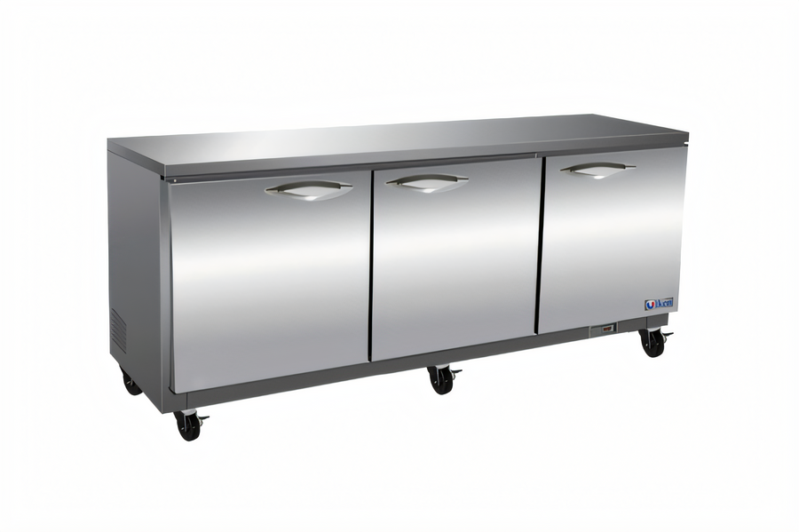 Product image #1 for IKON Refrigeration IUC72F Three-Section Undercounter Freezer, 18 Cu. Ft., Rear-Mounted Self-Contained, Stainless Steel