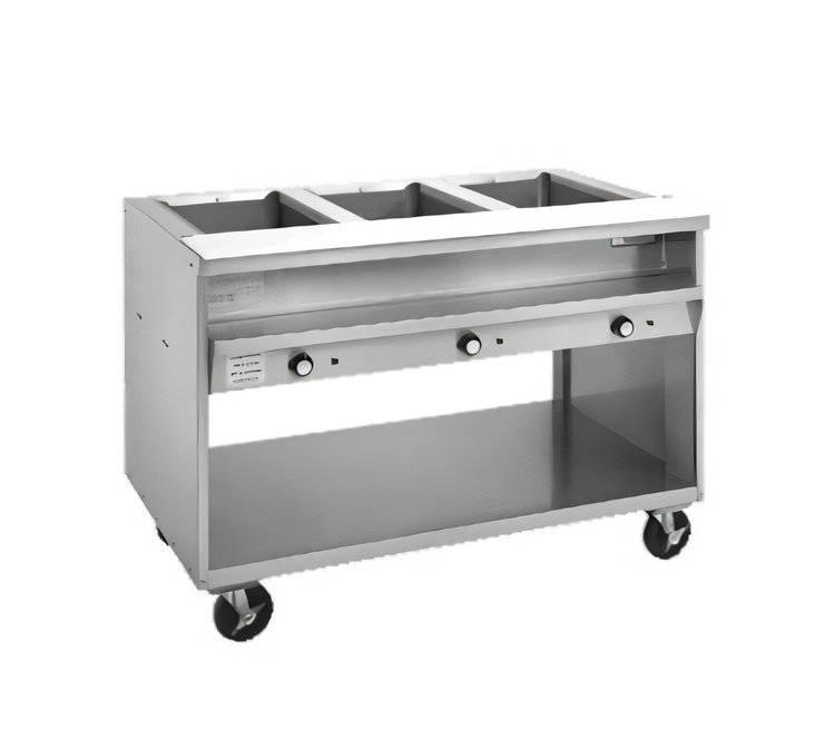 Product image #1 for Randell Custom & Serving 48 Inch Electric Hot Food Table, 3-Pan Open Well, Open Shelf Base