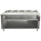Thumbnail image #1 for Omcan USA 48790 Electric Open Well Steam Table, 72 in W, 5 Full-Size GN Pan Capacity, Stainless Steel, Open Cabinet Base