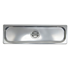 Thumbnail image #1 for Admiral Craft Equipment Corp. CST-HL Stainless Steel 1/2 Size Long Solid Flat Lift-Off Steam Table Pan Cover with Recessed Handle Case of 288