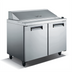Thumbnail image #1 for U-STAR 60-Inch 2-Section 2-Door Salad/Sandwich Refrigerated Prep Table, Rear-Mounted Self-Contained, 16 x 1/6 Pan Capacity