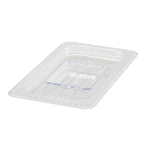 Product image #1 for Winco Poly-Ware 1/4 Size Solid Handled Polycarbonate Food Pan Cover, Clear