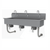 Thumbnail image #1 for Advance Tabco 60-Inch 3-Station Wall Mounted Knee Operated Hand Sink, 16 Gauge 304 Stainless Steel