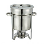 Thumbnail image #1 for Winco 207 7 qt Stainless Steel Soup Warmer with Lift-Off Cover, Water Pan, Frame and Fuel Holder