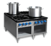 Thumbnail image #1 for Comstock-Castle 36-Inch Floor Model Gas Stock Pot Range with Open Front Cabinet Base, 4 Burners, 440,000 BTU