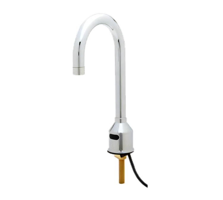 Product image #1 for Low-Lead Touchless Electronic Sensor Faucet, Deck Mount, Single-Hole, Rigid Gooseneck, 0.5 GPM, Chrome-Plated Brass