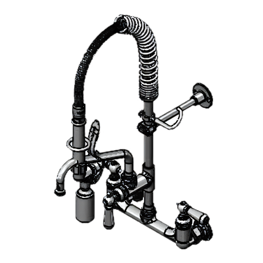Product image #1 for T&S Brass EasyInstall 8-Inch Center Wall-Mount Mini Pre-Rinse Unit with 8-Inch Swing Nozzle and 0.65 GPM Spray Valve