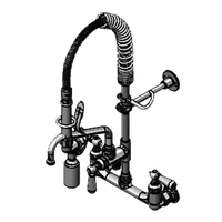 T&S Brass EasyInstall 8-Inch Center Wall-Mount Mini Pre-Rinse Unit with 8-Inch Swing Nozzle and 0.65 GPM Spray Valve