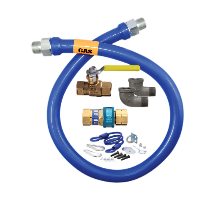 Product image #1 for Dormont Blue Hose 1 Inch I.D. 24 Inch Moveable Gas Connector Deluxe Kit with SnapFast Quick-Disconnect