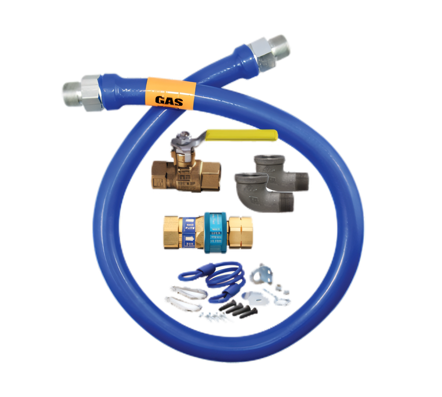 Product image #1 for Dormont Blue Hose 1 Inch I.D. 24 Inch Moveable Gas Connector Deluxe Kit with SnapFast Quick-Disconnect