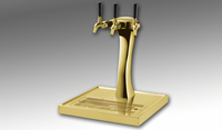Perlick Panther 3-Faucet Countertop Glycol-Cooled Draft Beer Tower with Gold-Plated Finish