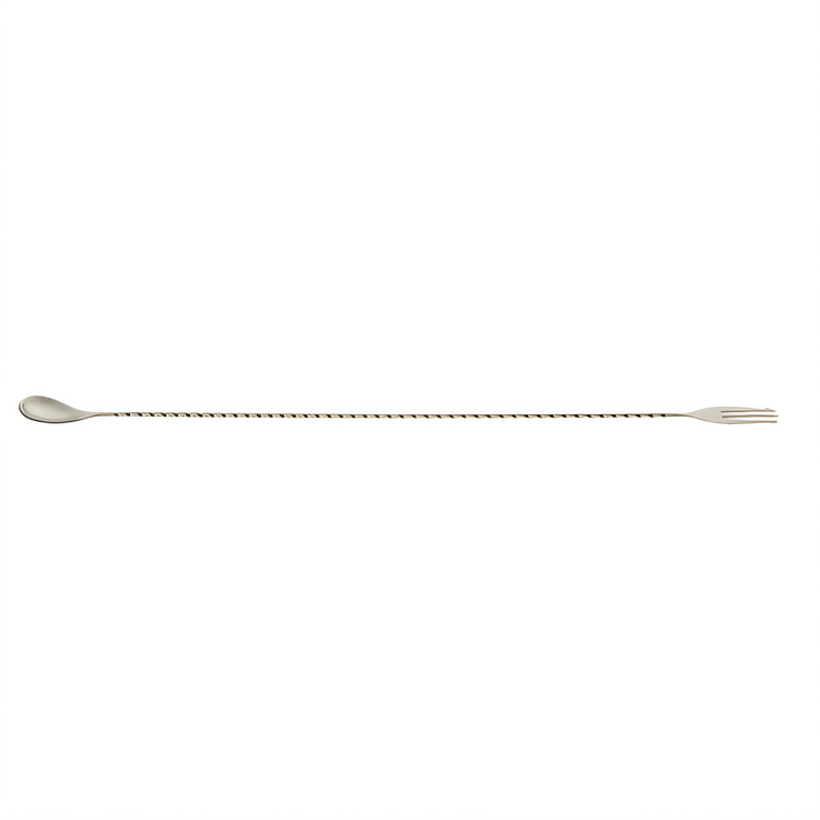 Product image #1 for Barfly 19-5/8-Inch 18/8 Stainless Steel Bar Spoon with 3-Tine Fork End and Twisted Stem