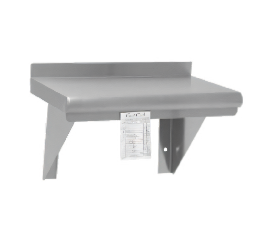 Product image #1 for Advance Tabco 72 Inch x 12 Inch Wall-Mounted Stainless Steel Shelf with Check Minder