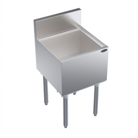 Krowne Royal Series Stainless Steel 18-Inch Wide Underbar Ice Bin/Cocktail Unit, 55-Pound Ice Capacity
