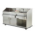 Thumbnail image #1 for 72-Inch Stainless Steel Mobile Beverage Service Bar with 60 lb. Ice Bin and 4-Bowl Underbar Server