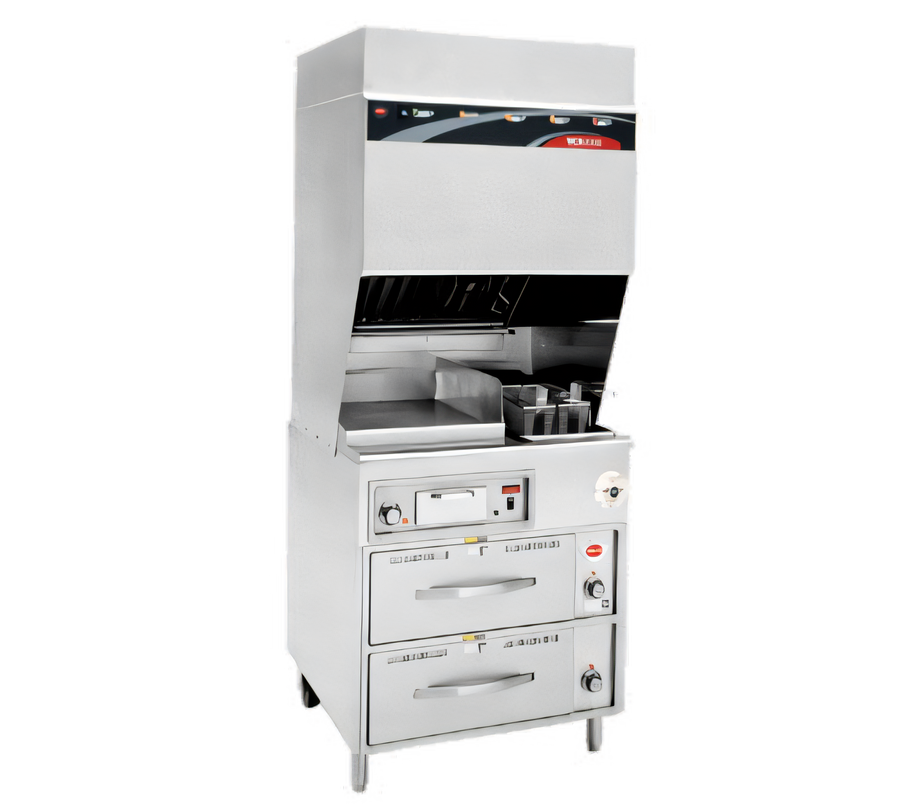 Product image #1 for Wells VCS2000 Ventless Electric Cooktop with Fryer, Griddle, and 2-Drawer Warmer Base