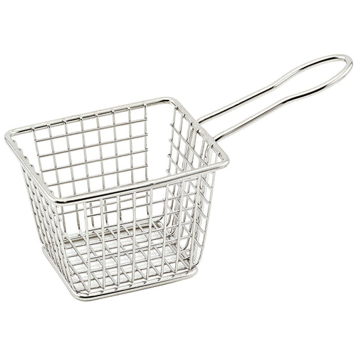 Product image #1 for Winco Rectangular Mini Fry Basket, 4 x 3-1/2 x 3 Inch, 18/8 Stainless Steel
