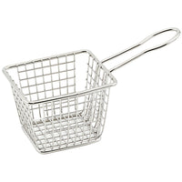 Winco Rectangular Mini Fry Basket, 4 x 3-1/2 x 3 Inch, 18/8 Stainless Steel