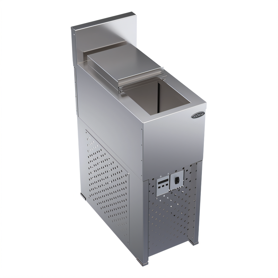 Product image #1 for Krowne Matrix Freestanding Craft Ice Storage Freezer with Sliding Cover, 12-Inch W x 24-Inch D, Stainless Steel