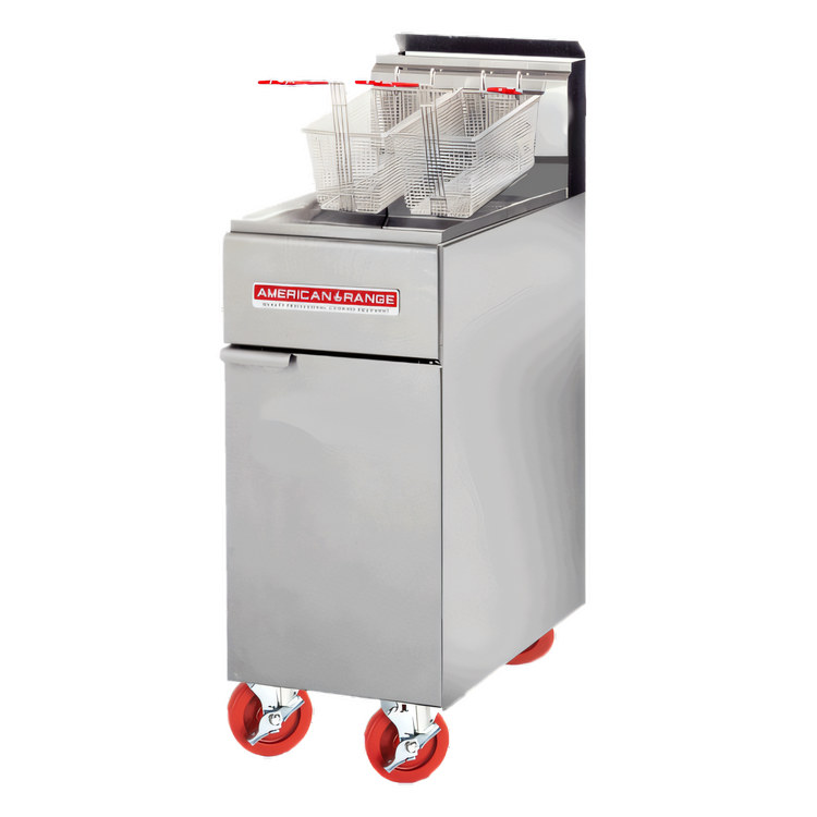 Product image #1 for American Range AF-50HE High Efficiency Floor Model Gas Fryer, 50 lb. Capacity