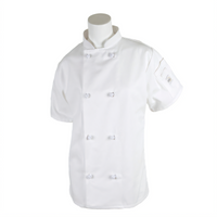 Mercer Culinary Millennia Women's Short Sleeve Chef Jacket, XX-Small, White