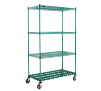 Eagle Group QuadTruss Stationary 4-Tier Starter Wire Shelving Unit with Dunnage Shelf, 48 x 24 x 74 Inches, EAGLEgard Hybrid Epoxy Finish