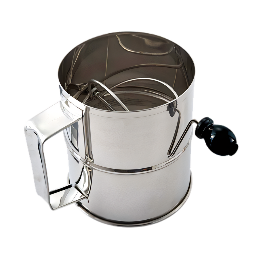 Product image #1 for Omcan 8-Cup Rotary Sifter with Crank Handle, Stainless Steel