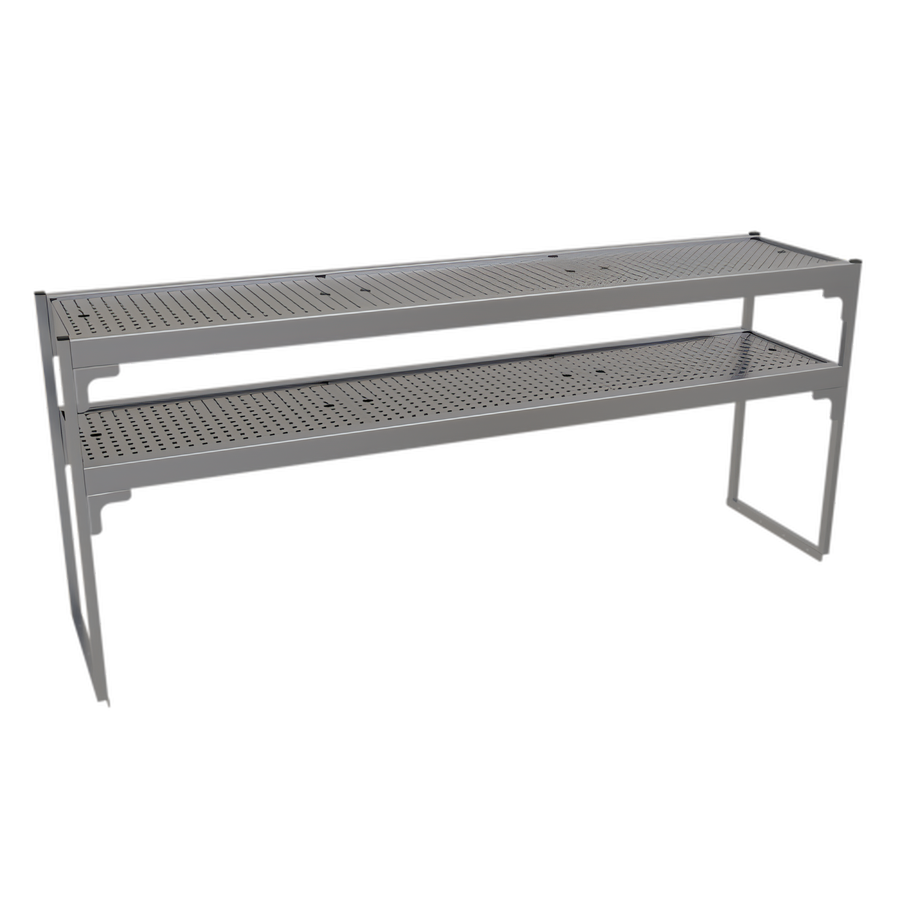 Product image #1 for Glastender 66-Inch Double Stainless Steel Overshelf for Pass-Thru Cocktail Stations