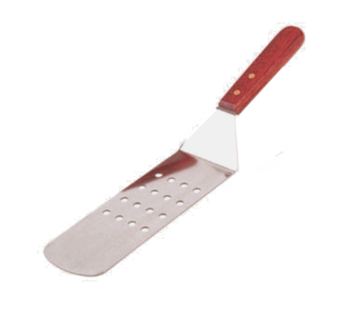 Product image #1 for Crestware 10 Inch x 3 Inch Round End Perforated Flexible Stainless Steel Turner with Wood Handle
