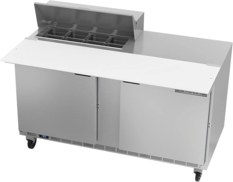 Product image #1 for Beverage-Air SPE60HC-08C 60-Inch Two-Section Sandwich Prep Table Refrigerated Counter with 8-Pan Top