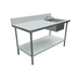 Thumbnail image #1 for 60-Inch x 24-Inch Stainless Steel Work Table with Right-Side Prep Sink, Backsplash, and Undershelf