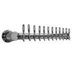 Thumbnail image #1 for Micro Matic USA Metropolis METRO-WM-12PSSKR Wall-Mount 12-Faucet Glycol-Cooled Polished Stainless Steel Draft Beer Tower