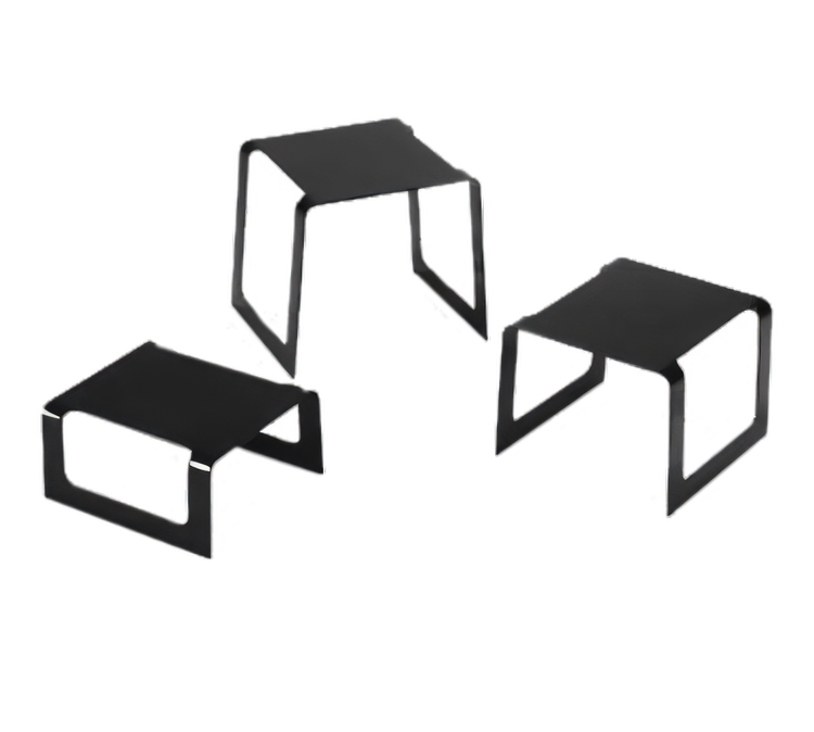 Product image #1 for Vollrath 3-Piece Square Bent Buffet Riser Set, Stainless Steel, Black