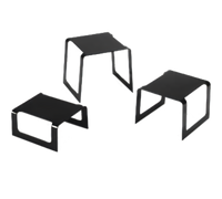 Vollrath 3-Piece Square Bent Buffet Riser Set, Stainless Steel, Black