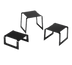 Thumbnail image #1 for Vollrath 3-Piece Square Bent Buffet Riser Set, Stainless Steel, Black