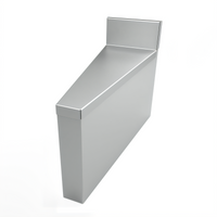 BK Resources Underbar Corner Filler for (2) 21-Inch Units, 15° Inside/Rear Angle, 18-Gauge Stainless Steel, 4-Inch Riser