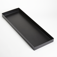 American Metalcraft Twilight Long Rectangular Black Metal Market Tray, 29-3/4 x 10-1/2 x 2 Inches