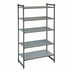 Thumbnail image #1 for Cambro Camshelving Basics Plus 5-Tier Stationary Polymer Shelving Starter Unit, 21 x 36 x 84 Inches, Brushed Graphite