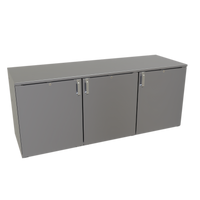 Glastender Remote One Zone Low Profile 72-Inch Three-Section Back Bar Cooler