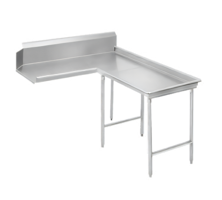 Product image #1 for Advance Tabco Island-Clean L-Shaped Right-Attach Dish Table, 83 Inch, 16 Gauge 304 Stainless Steel