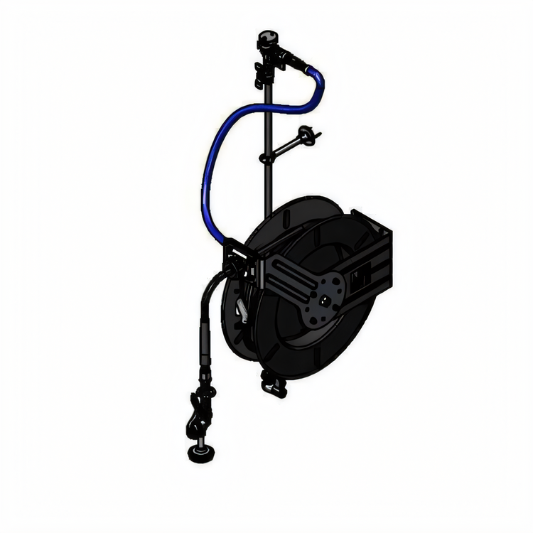 Product image #1 for Equip Open Wall-Mounted Retractable Hose Reel Assembly with Single-Temperature Faucet, 50 ft. Hose, and Spray Valve